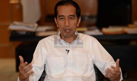 Jokowi (Joko Widodo) di Balai Kota, Jakarta, Rabu (3/9). (Republika/ Wihdan)