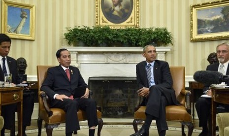 Jokowi menemui Presiden AS BArack Obama, Senin (26/10) di Gedung Putih