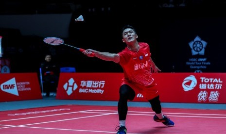 Jonatan Christie gagal mengamankan kemenangan kedua pada babak penyisihan Grup A BWF World Tour Finals 2019.