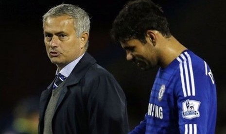 Jose Mourinho dan Diego Costa.