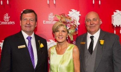 Julie Bishop menghabiskan anggaran sebesar$2.361 untuk menghadiri Melbourne Cup 2014, dimana dia dijamu oleh Emirates.