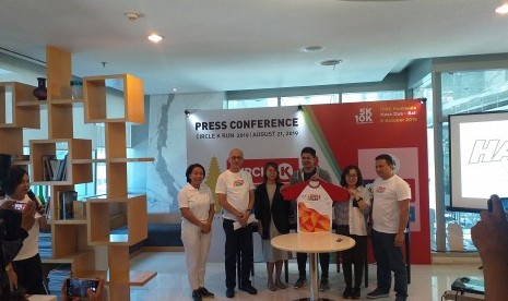 Jumpa pers Circle K Run 2019 di Jakarta, Rabu (21/8).