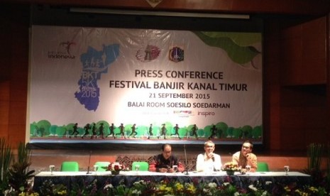 Jumpa Pers Festival Banjir Kanal Timur di Gedung Sapta Pesona, Senin (21/9)