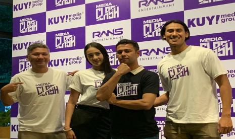 Jumpa pers Media Clash, kolaborasi sportstainment KUY Entertainment dan RANS Entertainment, digelar di KFC Naughty by Nature, Jakarta, Senin (10/10/2022). 