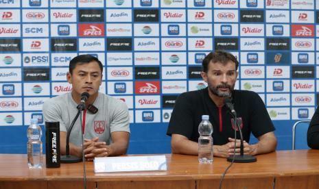 Jumpa pers Persis Solo usai laga melawan Arema FC di Stadion Maguwoharjo, Sleman, Rabu (13/3/2023). 