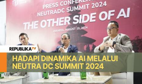 Jumpa pers terkait Neutra DC Summit 2024 oleh Telkom Data Ekosistem (TDE) di Kila-Kila SCBD, Jakarta, Senin (19/8/2024).