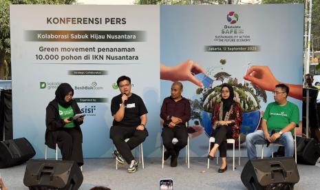 Jumpet Kolaborasi Green Movement: Sabuk Hijau Nusantara di Jakarta, Selasa (12/9/2023).