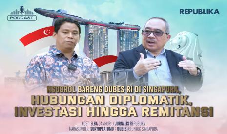 Jurnalis Republika Elba Damhuri bersama Dubes RI untuk Singapura Suryopratomo di Kedutaan Besar Indonesia di Singapura.