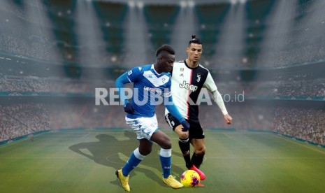 Juventus vs Brescia, persaingan Cristiano Ronaldo dan Mario Balotelli.