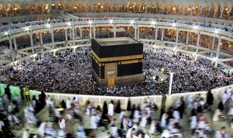 Ka'bah atau Baitullah di Masjidil Haram, Makkah, Arab Saudi.