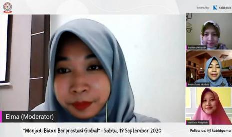 Kabidgama menggelar webinar yang bertemakan Menjadi Bidan Berprestasi Global.