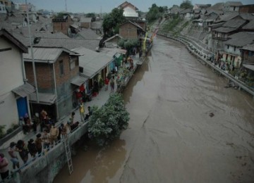 Kali Code mengalami sedimentasi akibat lahar gunung Merapi