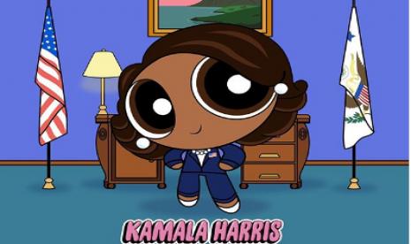 Kamala Harris versi Powerpuff Girl.