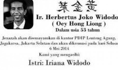 Kampanye hitam Jokowi dikabarkan meninggal dunia
