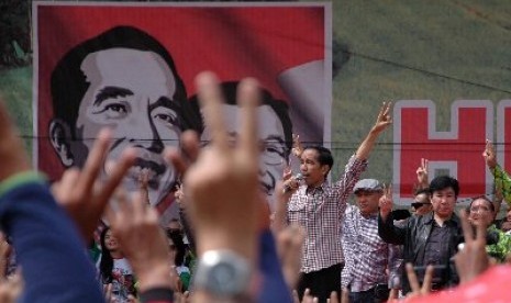 Kampanye Jokowi di Lapangan Monumen Bandung Lautan Api (BLA) Kota Bandung, Kamis (3/6). 