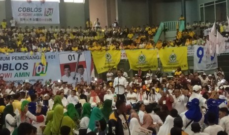 Kampanye terbuka Jokowi di Gor Mastrip, Probolinggo, Jawa Timur pada Rabu (10/4).