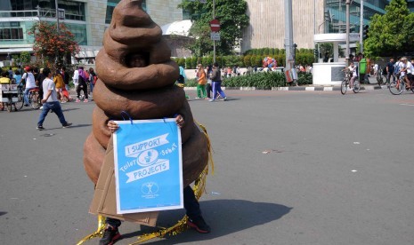 Kampanye toilet bersih dan sehat di Jakarta. (Ilustrasi) Bentuk dan warna feses bisa menunjukkan kondisi kesehatan seseorang.