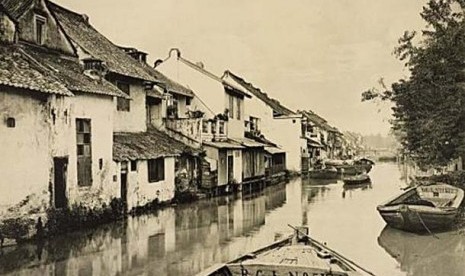 Kampung cina di Batavia tahun 1910.