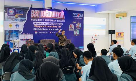 Kampus Digital Kreatif Universitas BSI (Bina Sarana Informatika) kampus Purwokerto berkolaborasi dengan perusahaan startup Digital Creative Center (DCC) atau Lab AlfaOne, menyelenggarakan kegiatan Workshop dan Kunjungan Industri, BSI Digination.