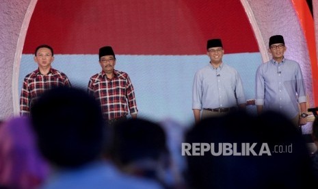 Calon Gubernur dan Calon Wakil Gubernur DKI Jakarta Nomor urut 2 Basuki Tjahaja Purnama dan Djarot Saiful Hidayat serta pasangan Kandidat nomor urut 3, Anies Baswedan dan Sandiaga Uno.