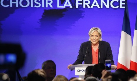 Kandidat Presiden Prancis dari Partai Front Nasional Marine Le Pen.