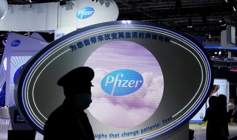 Kantor perusahaan farmasi asal Amerika Serikat (AS) Pfizer  (ilustrasi). Vaksinasi dilakukan secara serempak di semua 50 negara bagian pada Senin (14/12) .