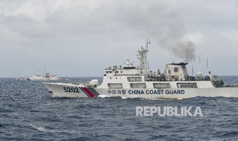 KAPAL coast guard China di perairan Indonesia. (ilustrasi)