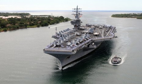 Korea Selatan (Korsel) dan Amerika Serikat (AS) memulai latihan maritim bersama dengan kapal Induk USS Ronald Reagan 