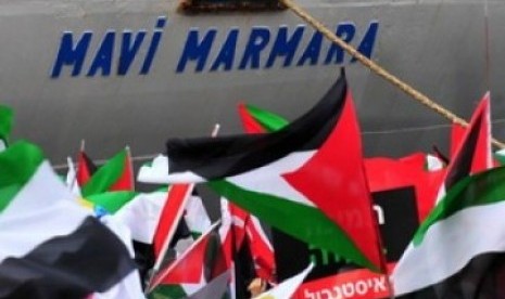 Kapal Mavi Marmara diserang serdadu Zionis ketika mengirim bantuan kemanusiaan ke Gaza.