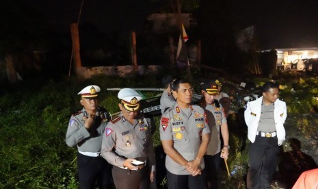 Kapolda Jabar, Irjen Rudy Sufahriadi meninjau lokasi kecelakaan bus di Ciater Subang yang menewaskan delapan orang