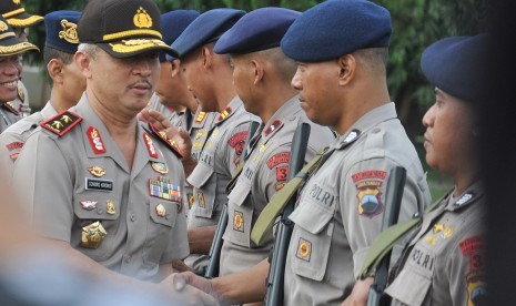 Kapolda Jawa Tengah, Irjen Pol Condro Kirono, saat apel pelepasan di lapangan Mako Brimob Polda Jawa Tengah.