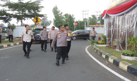 Kapolres Indramayu, AKBP M Fahri Siregar melakukan survei jalur mudik Lebaran, Ahad (31/3/2024).