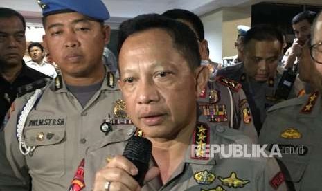 Kapolri Jenderal Muhammad Tito Karnavian ditemui usai pertemuan tertutup di Balai Pertemuan Metro Jaya, Rabu (15/8), ia menyebut membahas soal pengamanan Asian Games.