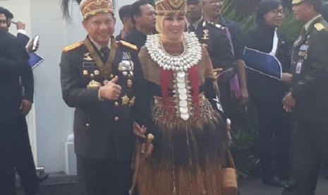 Kapolri Jenderal Tito Karnavian dan Istri mengikuti upacara peringatan HUT RI di Istana Merdeka