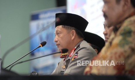 Kapolri Jenderal Tito Karnavian saat berdialog dengan Dewan Pertimbangan Majelis Ulama Indonesia (MUI) di kantor MUI, Jakarta.