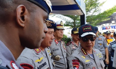 Kapolri Jenderal Tito Karnavian, saat mengunjungi Poskotis Cikopo, Kabupaten Purwakarta, Jabar, Kamis (14/6).