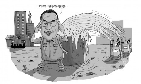 Karikatur banjir jakarta.