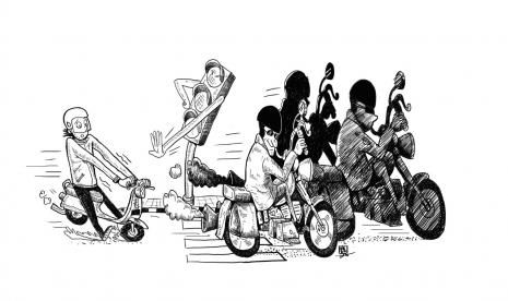 Karikatur Konvoi motor gede 