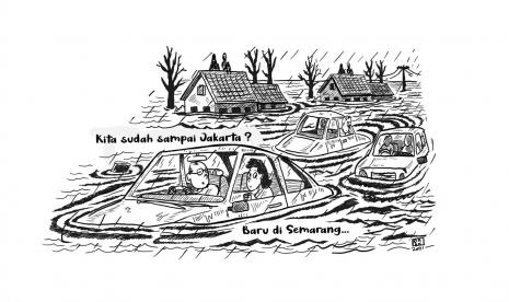 Karikatur opini banjir pulau Jawa