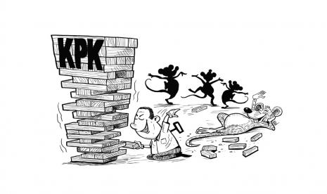 Karikatur opini pelemahan KPK