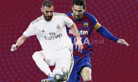 Karim Benzema (Real Madrid/kiri) Vs Lionel Messi (Barcelona).