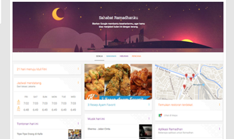 Kartu Now edisi spesial Ramadhan di Google App.