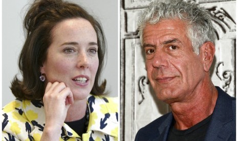 Kate Spade (kiri) dan Anthony Bourdain, dua figur publik yang melakukan bunuh diri.