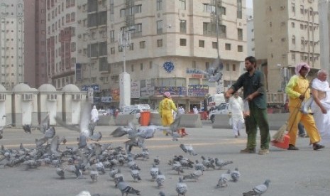 Kawasan Masjidil Haram di Makkah, Arab Saudi.