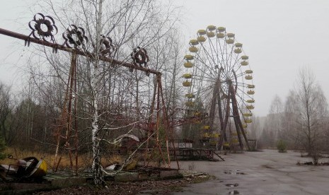 kawasan nuklir Chernobyl. Ilustrasi