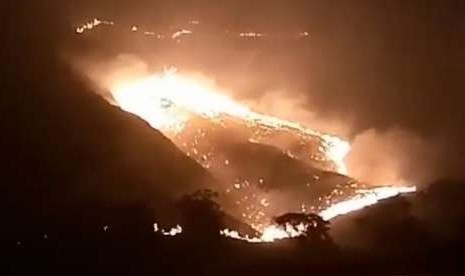 Kebakaran di lahan hutan di Gililawa Darat, Manggarai Barat.