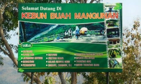 Kebun Buah Mangunan Yogyakarta. Dinas Ketahanan Pangan dan Pertanian Kabupaten Bantul, Daerah Istimewa Yogyakarta, akan menambah spot-spot foto di kawasan Kebun Buah Mangunan, Kecamatan Dlingo.