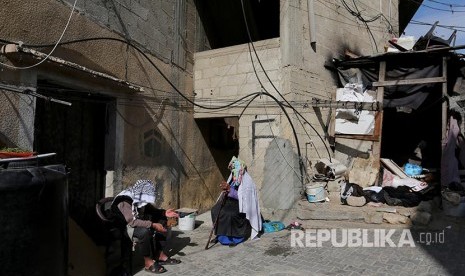 Kediman kakek Mohammad An-Najjar tempat bocah berumur 12 tahun ini tinggal bersama ibunya di Khan Younis, Gaza.