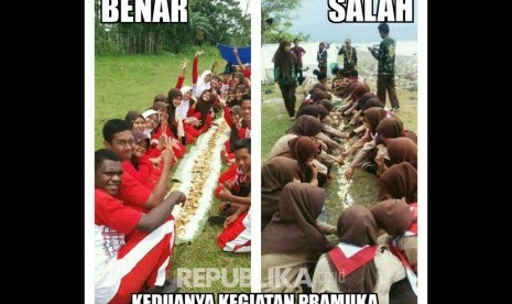 Kegiatan makan bersama di Gerakan Pramuka