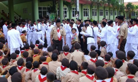 Kegiatan Pramuka di Pondok Modern Gontor, Ponorogo, Jawa Timur (ilustrasi).